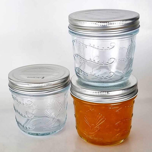 250ml Glass jar with metal screw top lid (Set of 3, 6 or 12) from $15.65