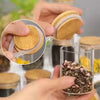 Set of 12 spice jars thickened high borosilicate glass 6x8cm.