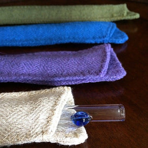 Hemp sleeve for glass straw